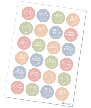 Gemischter Stickerbogen Ostersticker - Frohe Ostern! Geschenkaufkleber als Osternest Deko
