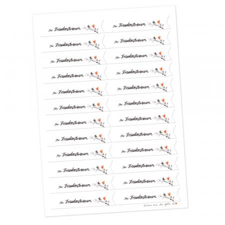 Gastgeschenk Sticker Für Freudentränen | 24 Wimpel Aufkleber im Handlettering Design | Schwarz Weiß | für Glückstränen zur Hochzeit, Taufe, Kommunion