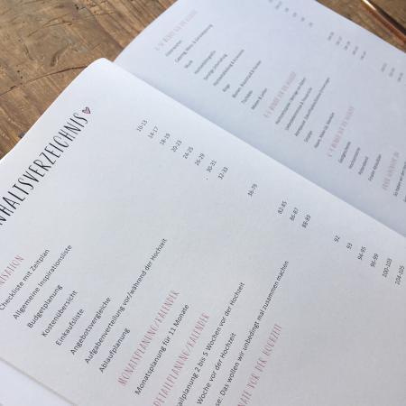 Weddingplaner deutsch mit Zeitplan