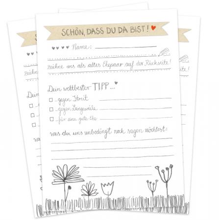 Partyspiel für die Hochzeit im schönen floralen Design