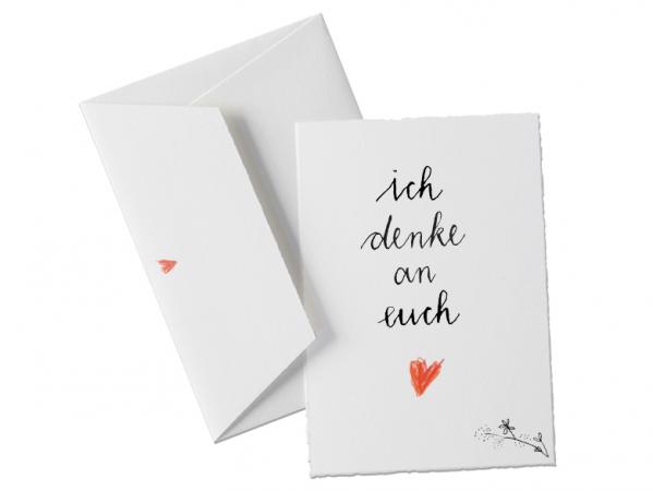 büttenkarte, grußkarte, postkarte, bütte, schlicht, edel, dezent, schwarz, weiß, kalligrafie, herz, trauerkarte, trauern, beerdigung, trost, trost spenden, mitgefühl, motivation, zuspruch, beileid, freundschaft, familie, abschied