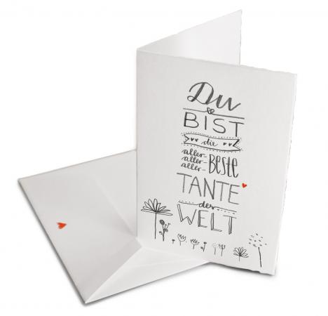 Grußkarte für die allerbeste Tante Kalligrafie Stil