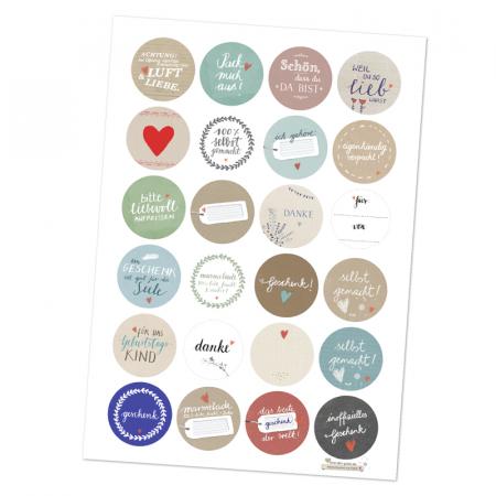 Best Of Geschenkaufkleber, 24 Motive, Sticker, Etiketten, gemischt