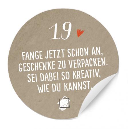 Adventskalenderzahlen für Erwachsene mit Aufgaben schlicht edel zeitlos