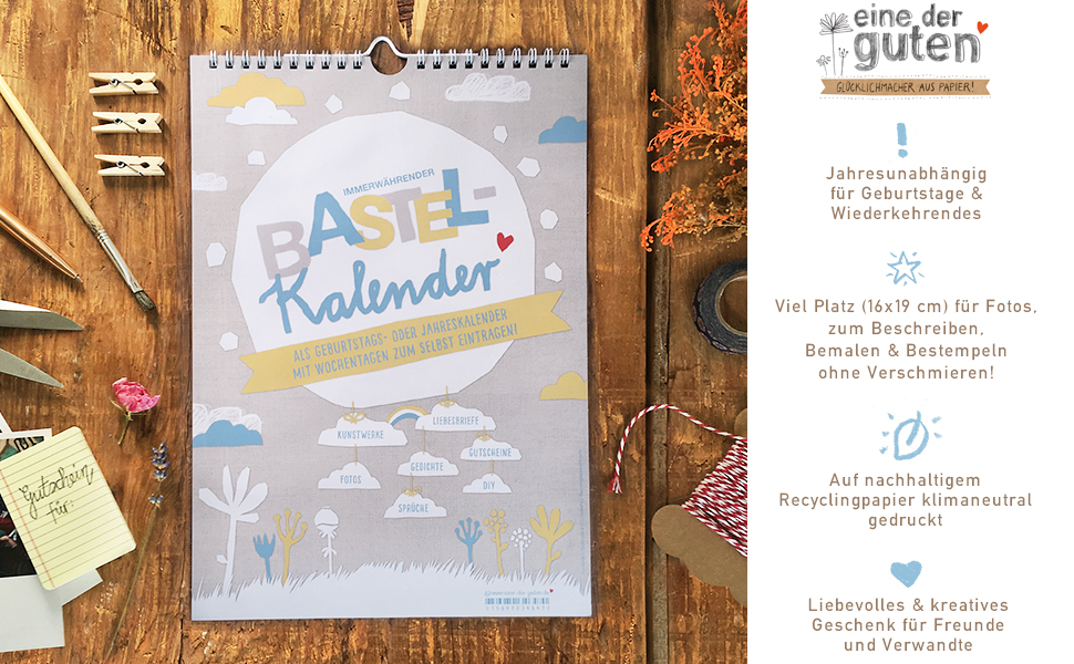 Bastelkalender Kreativkalender Immerwahrend Blumen Beige Eine Der Guten
