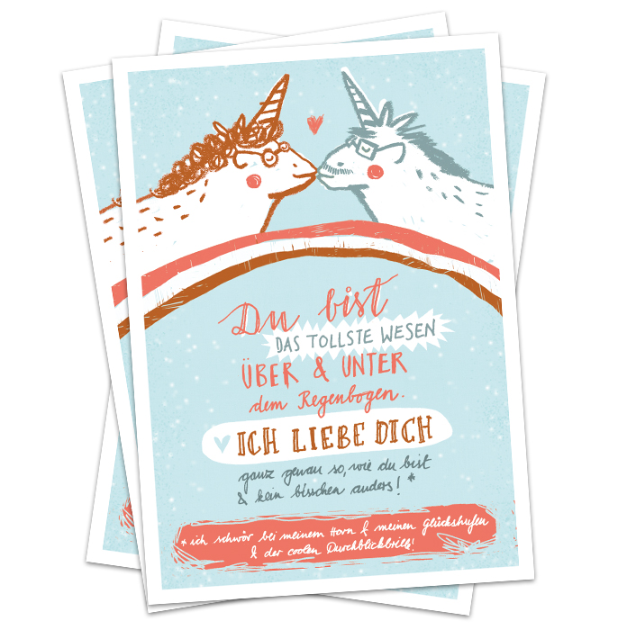 Postkarte Du Bist Das Tollste Wesen Witzige Einhorn Karte In