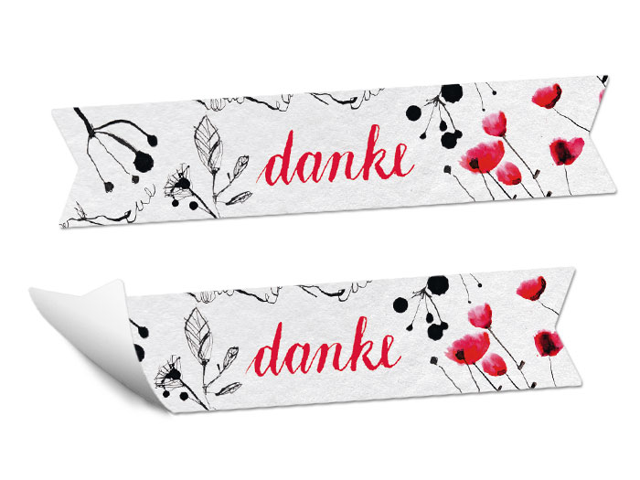 Danke Wimpel Gastgeschenk Sticker Als Dankeschon Schwarz Weiss Pink Eine Der Guten