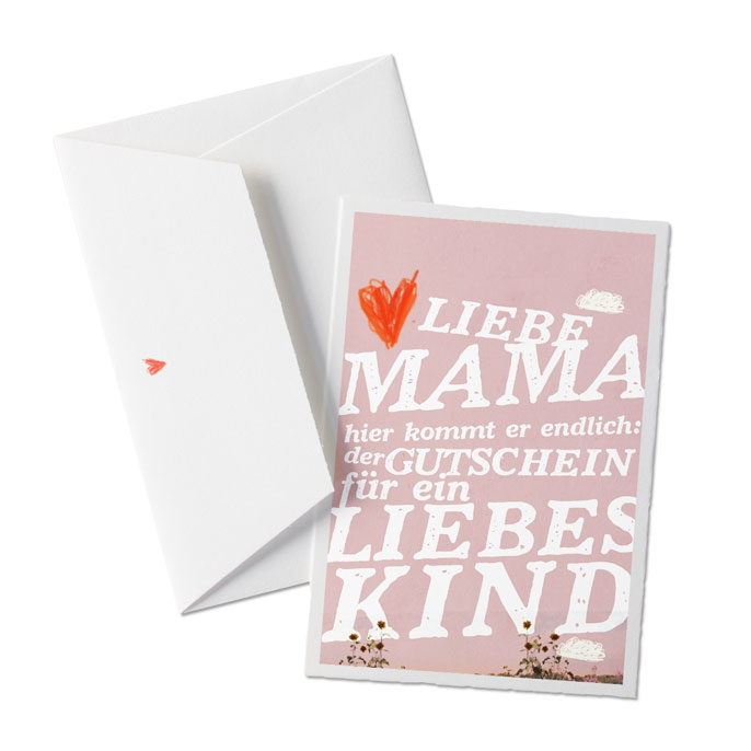 Muttertagskarte Gutschein Fur Ein Liebes Kind Butte Umschlag Rosa Eine Der Guten