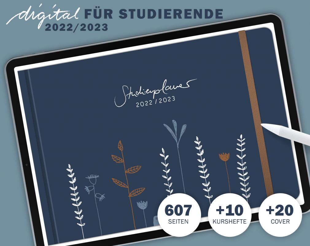 Studienkalender digital 2022 2023, Planungshelfer fürs Tablet zur Semestervorbereitung und Studienjahr Planung