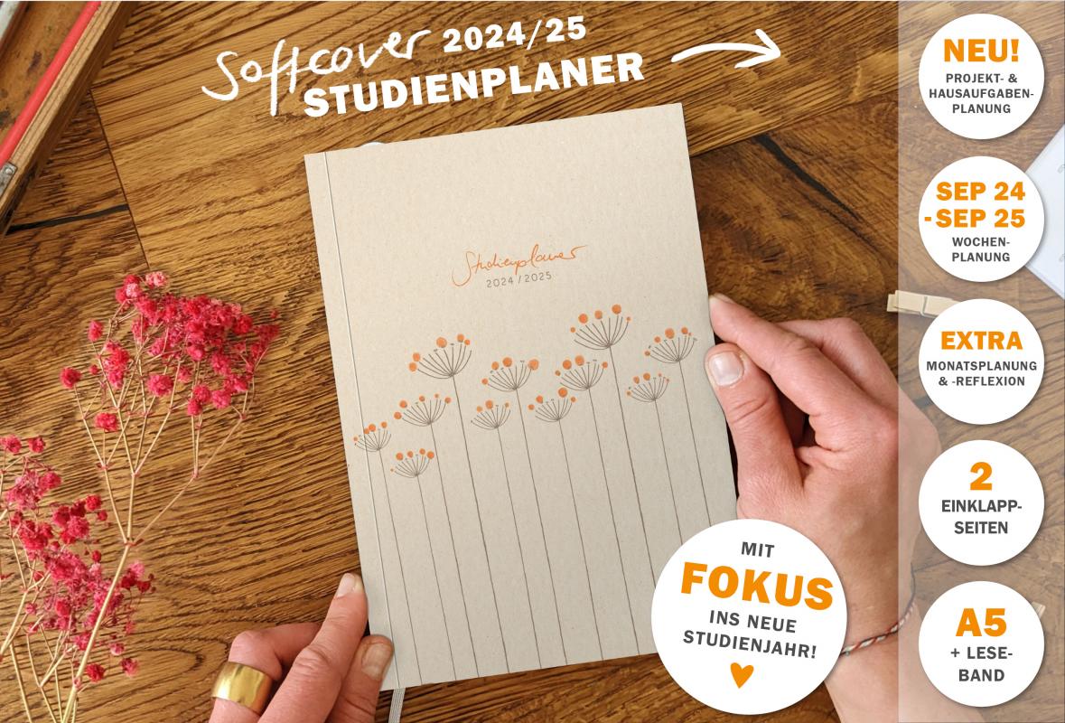 Terminkalender 2024 2025 für Studierende für ein organisiertes Studium, Geschenkidee zum Semesterbeginn