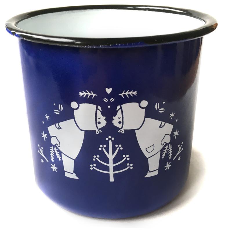 Kindertasse Winterkinder Emaille
