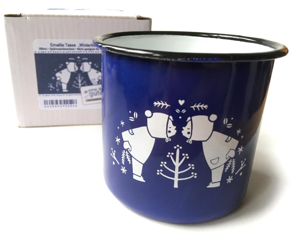 Metalltasse retro blau
