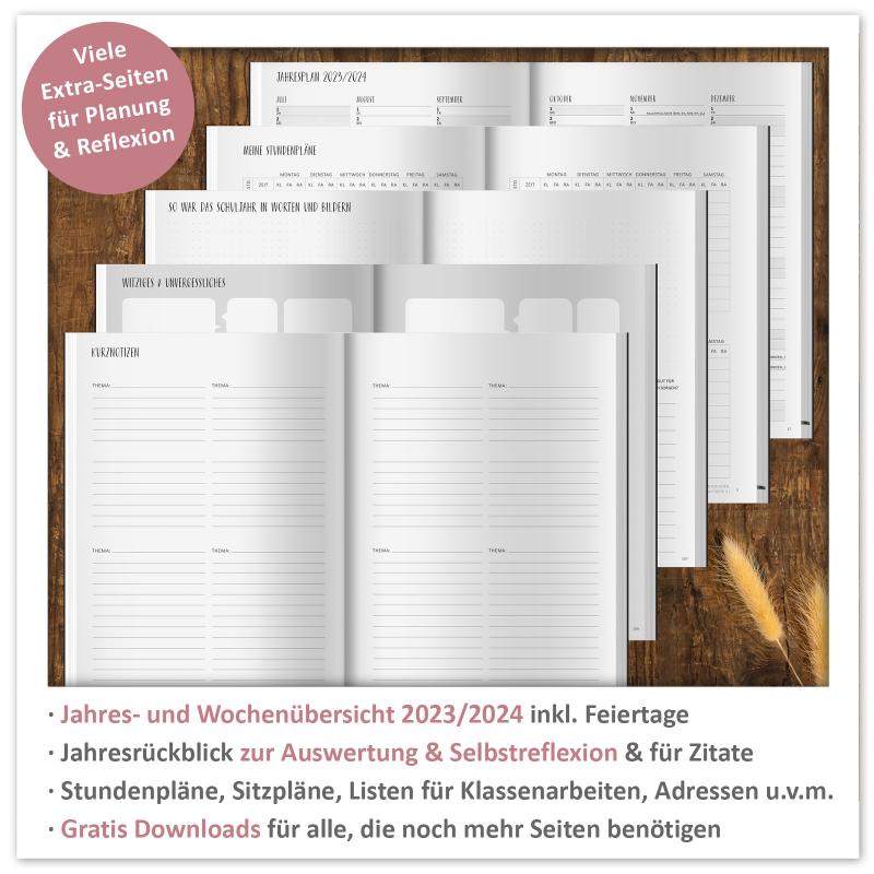 Terminkalender 2023 2024 für Lehrerinnen & Lehrer für die Unterrichtsplanung