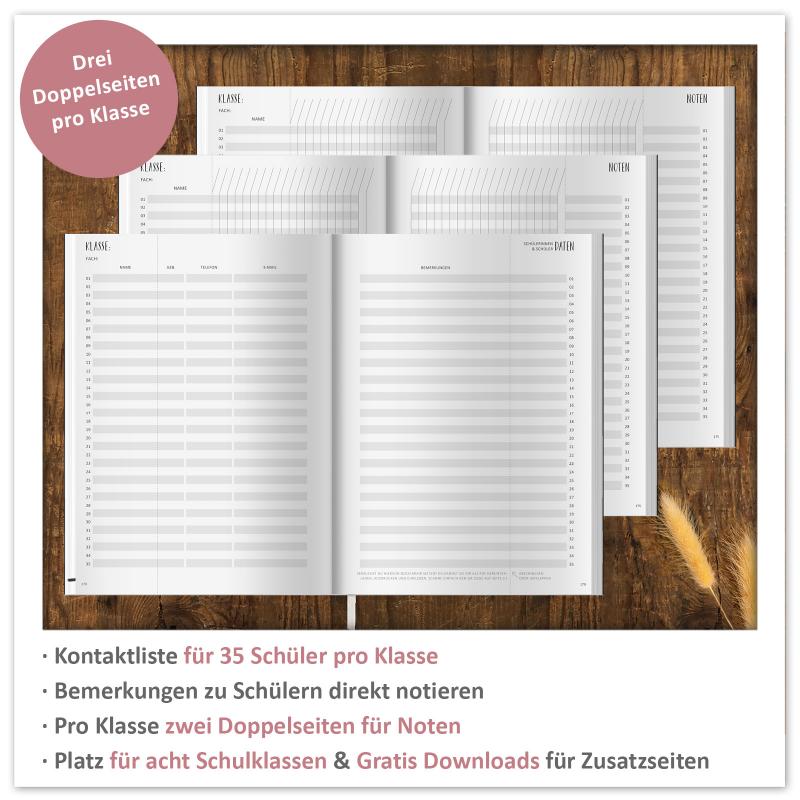 Terminkalender 2023 2024 mit Leseband für Lehrerinnen & Lehrer für die Unterrichtsplanung