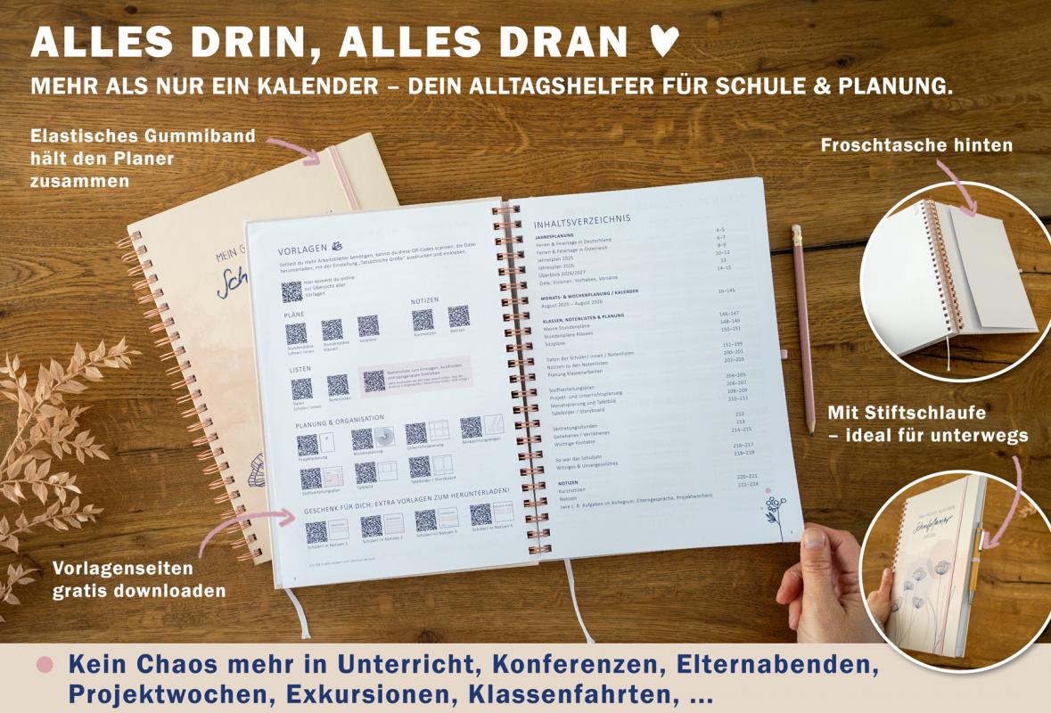Terminkalender 2025 2026 für Lehrerinnen & Lehrer für die Unterrichtsplanung