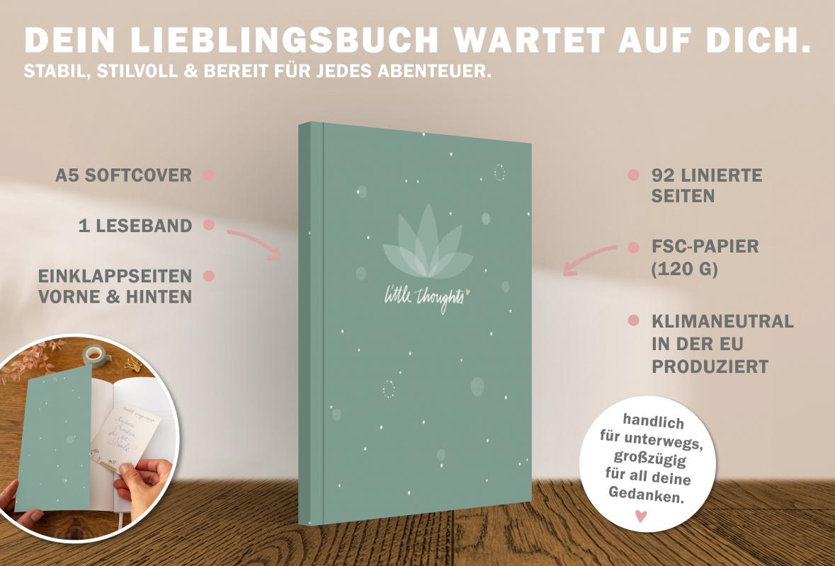 Klassisches Tagebuch liniert für Mädchen, Teenager und Erwachsene im modernen Blumen Design