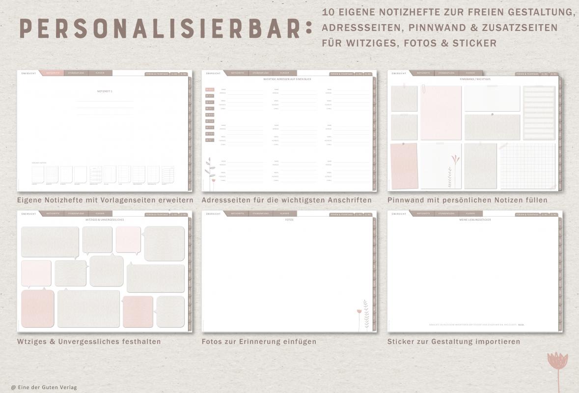 Digitaler Lehrerkalender für Schuljahr 2023 2024 zum Download, individuell gestaltbar, mit Stundenplan, Klassenlisten, Kontaktlisten, Klassenarbeiten Planung, Vertretungsstunden, u.v.m.