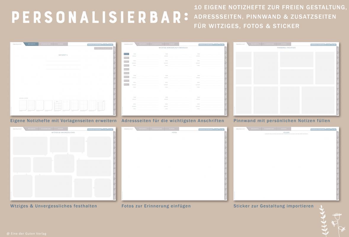 Digitaler Lehrerkalender für Schuljahr 2023 2024 zum Download, individuell gestaltbar, mit Stundenplan, Klassenlisten, Kontaktlisten, Klassenarbeiten Planung, Vertretungsstunden, u.v.m.