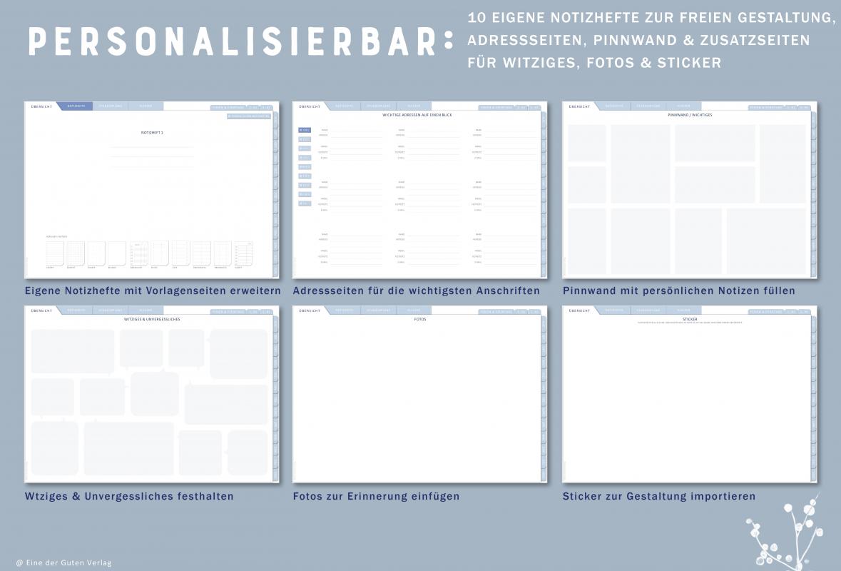 Digitaler Lehrerkalender für Schuljahr 2023 2024 zum Download, individuell gestaltbar, mit Stundenplan, Klassenlisten, Kontaktlisten, Klassenarbeiten Planung, Vertretungsstunden, u.v.m.