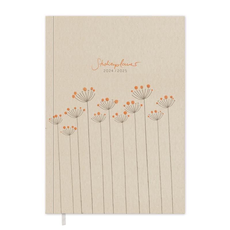 Studienkalender 2024 2025 creme mit Blumen inkl. Planungshelfer für die Studienplanung