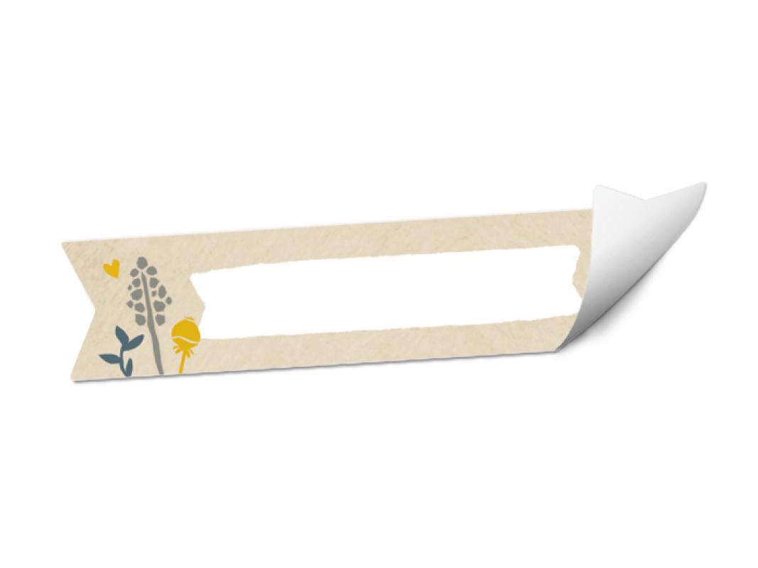 24 freitext Etiketten zum selbst beschriften, Creme Weiß mit Blumen