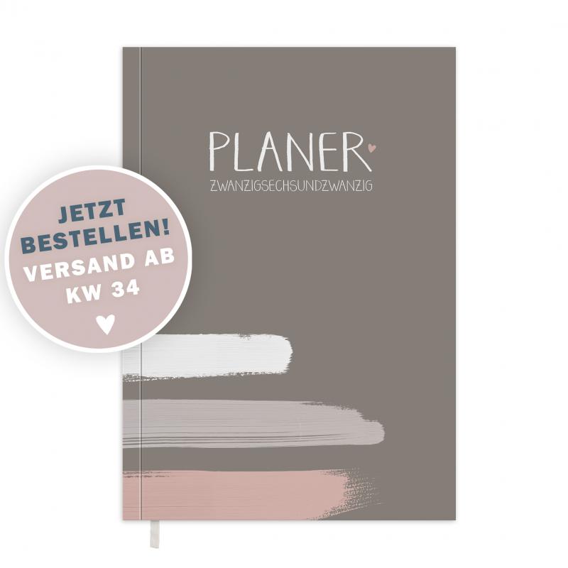 Kalender 2026 Grau Beige mit Hilfestellungen für mehr Achtsamkeit