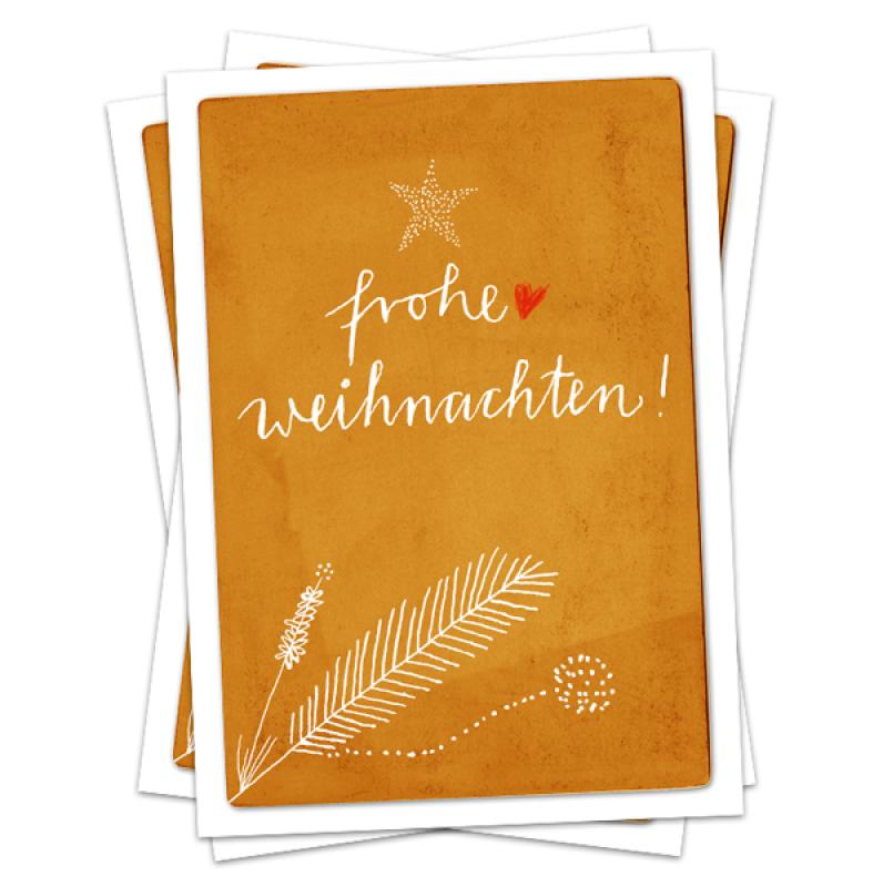 Frohe Weihnachten design Weihnachtskarten, kupfer orange