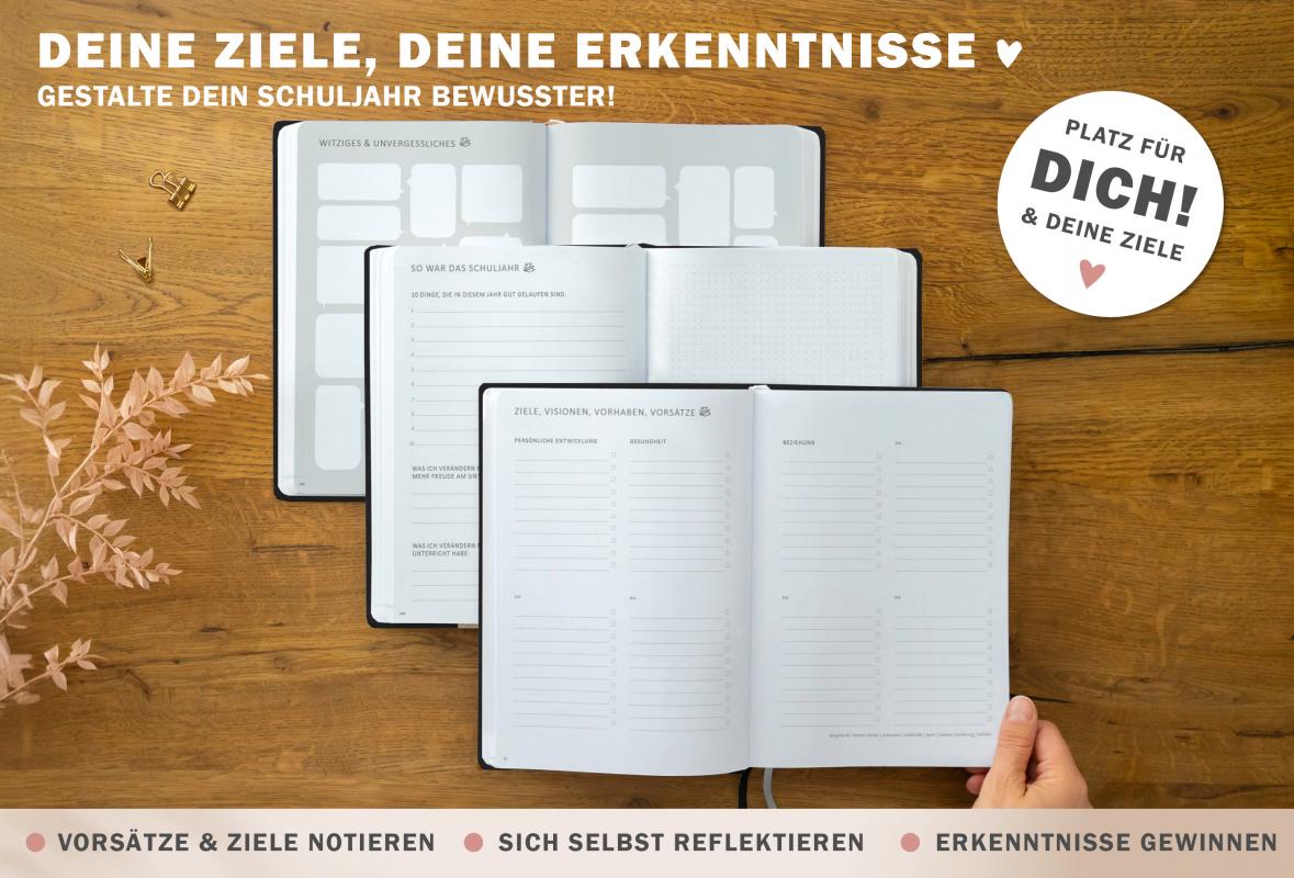 Lehrerkalender für Schuljahr 2025 2026, weiß, mit Stundenplan, Klassenlisten, Kontaktlisten, Klassenarbeiten Planung, Vertretungsstunden, u.v.m.