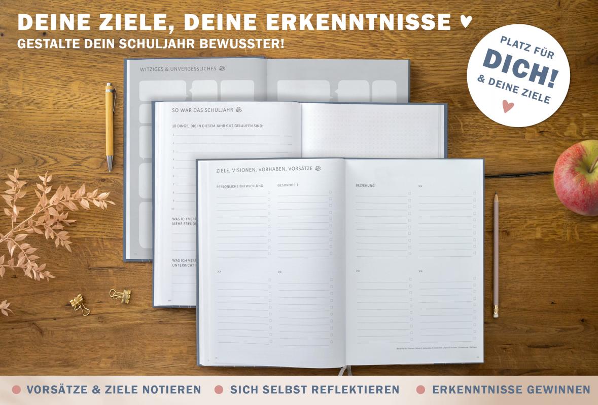 Terminkalender für Lehrerinnen & Lehrer, Schuljahr 2025 2026, mit Stundenplan, Klassenliste und Planungshelfer