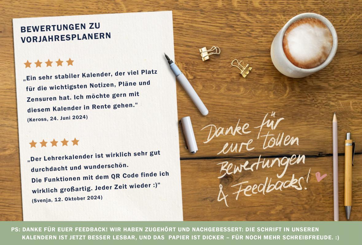Lehrerkalender für Schuljahr 2025 2026, blau weiß, mit Stundenplan, Klassenlisten, Kontaktlisten, Klassenarbeiten Planung, Vertretungsstunden, u.v.m.