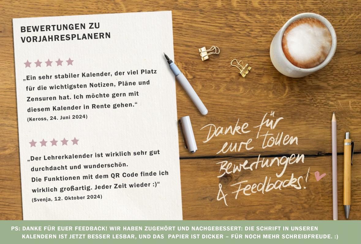 Lehrerkalender für Schuljahr 2025 2026, weiß, mit Stundenplan, Klassenlisten, Kontaktlisten, Klassenarbeiten Planung, Vertretungsstunden, u.v.m.