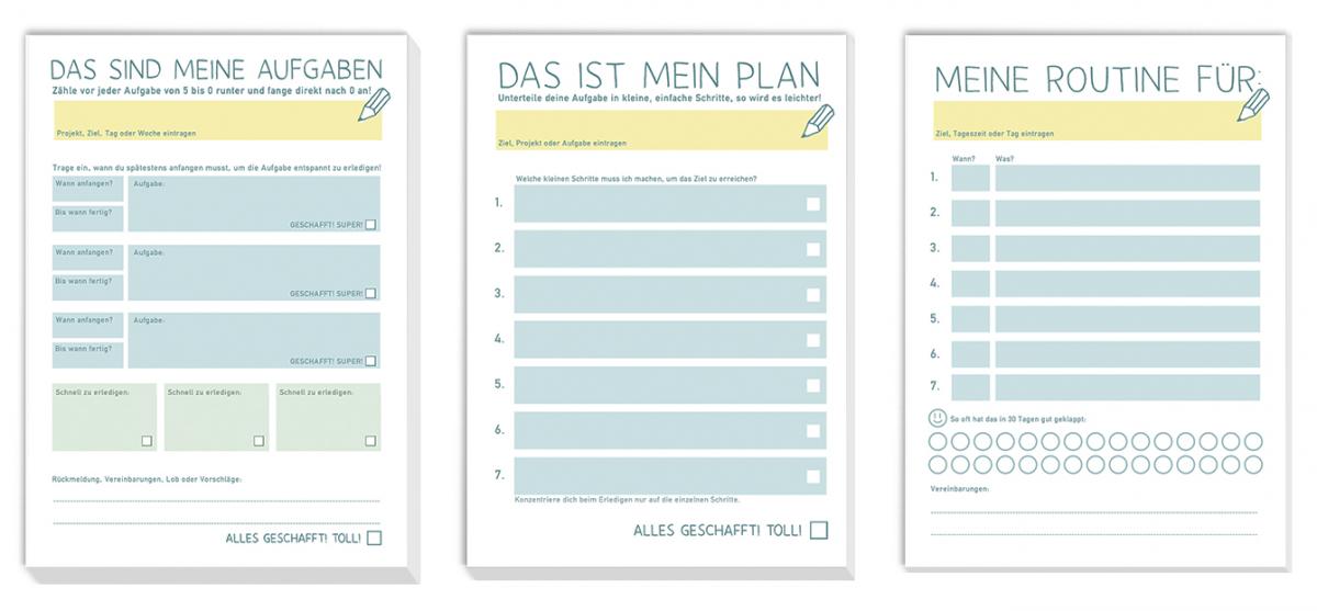 abreißblock set haushaltsplan notizblock