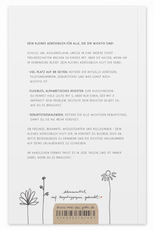 Adressbuch weiß mit Blumen mit flexiblem Register