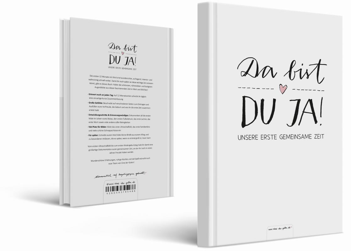 Babytagebuch für das erste Jahr als stilvolles Geburtsgeschenk, weiß rosa
