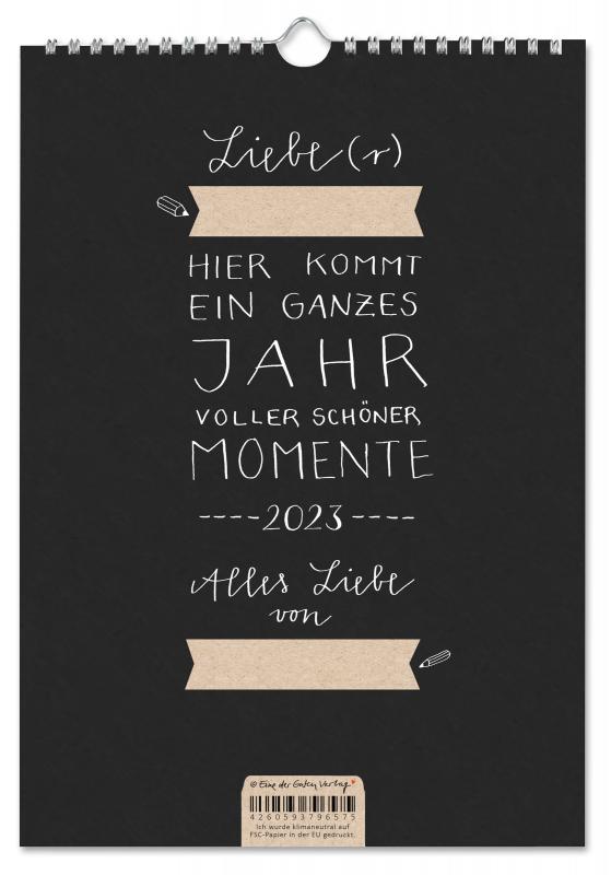 Bastelkalender 2023 inkl. Feiertagen und Monatsübersicht in A4