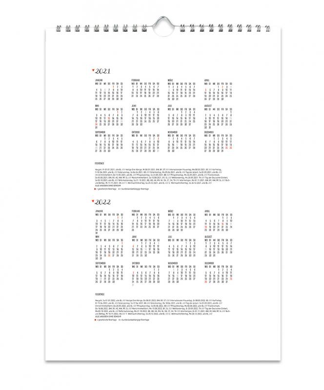 A5 Bastelkalender & Fotokalender für 2021, Kalligrafie Design