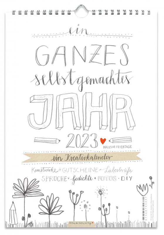 Bastelkalender 2023 inkl. Feiertagen und Monatsübersicht