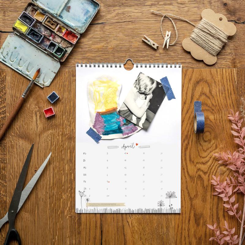 Bastelkalender 2023 inkl. Feiertagen und Monatsübersicht in Handlettering Look als Weihnachtsgeschenk