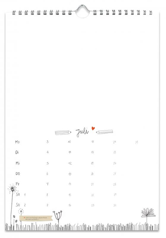 Bastelkalender 2023 inkl. Feiertagen und Monatsübersicht in Handlettering Look als Weihnachtsgeschenk