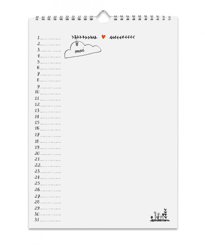 Bastelkalender und Dauerkalender in stilvollem Schwarz Weiß