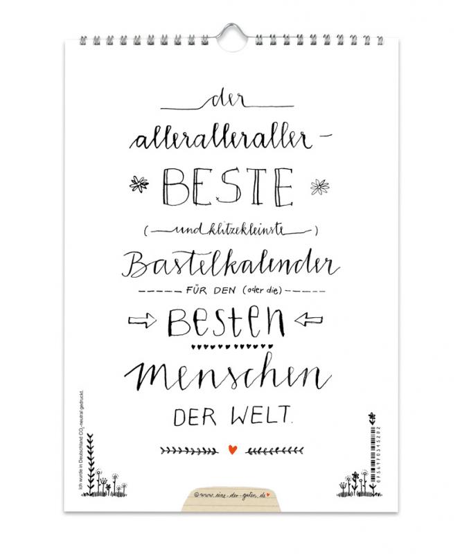 A5 Bastelkalender immerwährend inkl. Feiertagen und Monatsübersicht