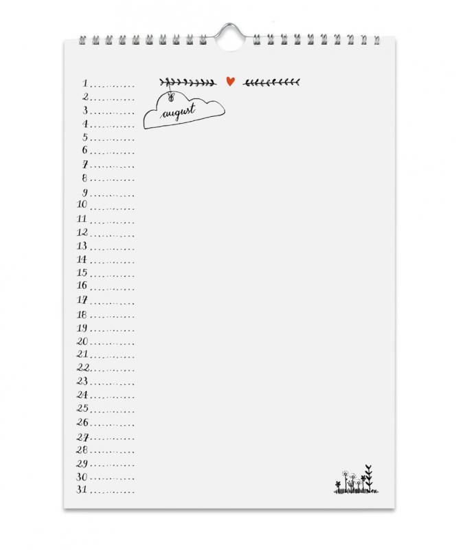 Bastelkalender A4 in stilvollem Schwarz Weiß Kalligrafie Design