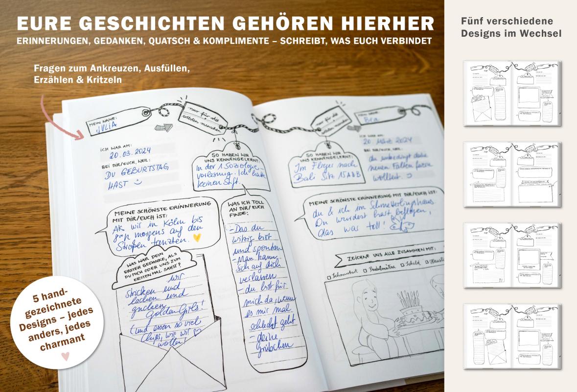 Gästebuch Freundebuch weiß Erwachsene Party