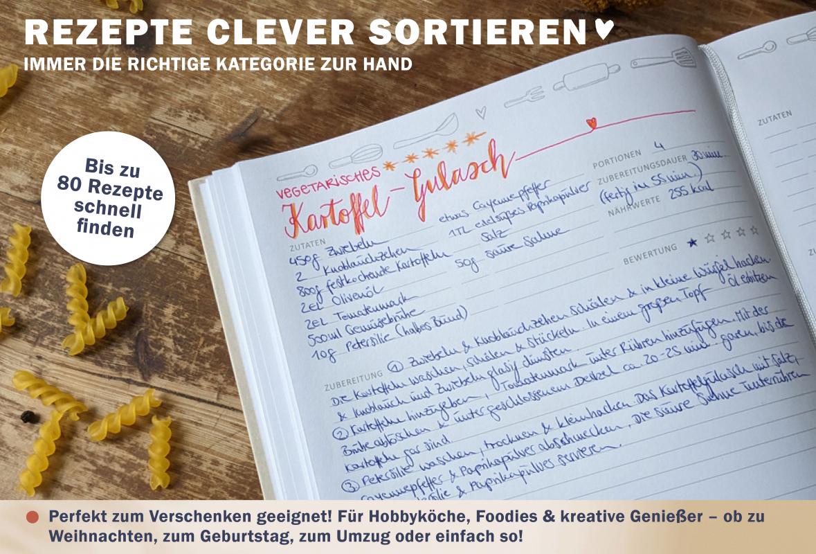 Rezeptebuch zum Rezepte sammeln und als Geschenkidee zu Weihnachten