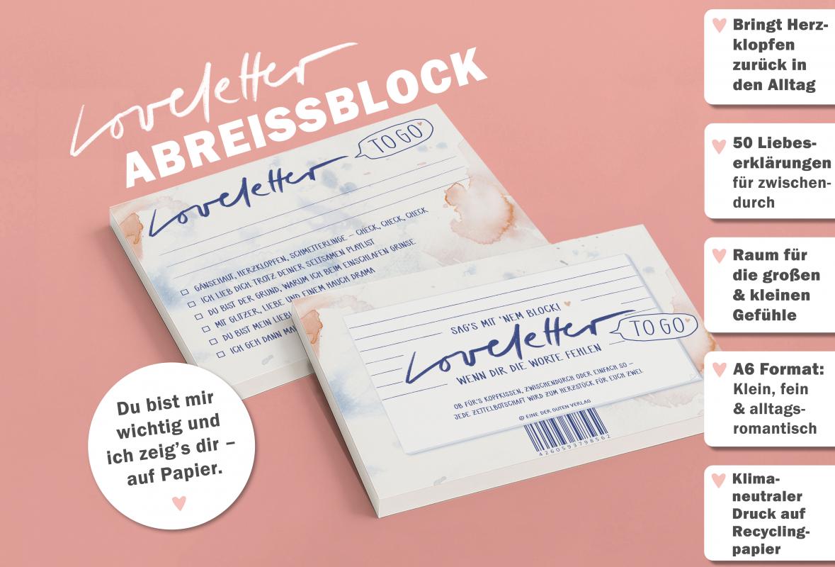 Liebesbrief to go - Abreißblock zum ankreuzen, für verliebte Pärchen, Liebespaare, für Hochzeit, Hochzeitspaar, als Aufmerksamkeit, Liebesbeweis, Brief mit herz, schwarz weiß