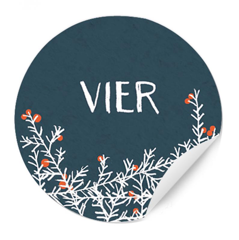 Adventskalenderzahlen zum Basteln für den Adventskalender in Blau Weiß