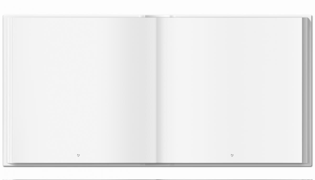 Hochzeitsgästebuch Weiß Rosa im Handlettering Design mit Herz, schlicht und zeitlos