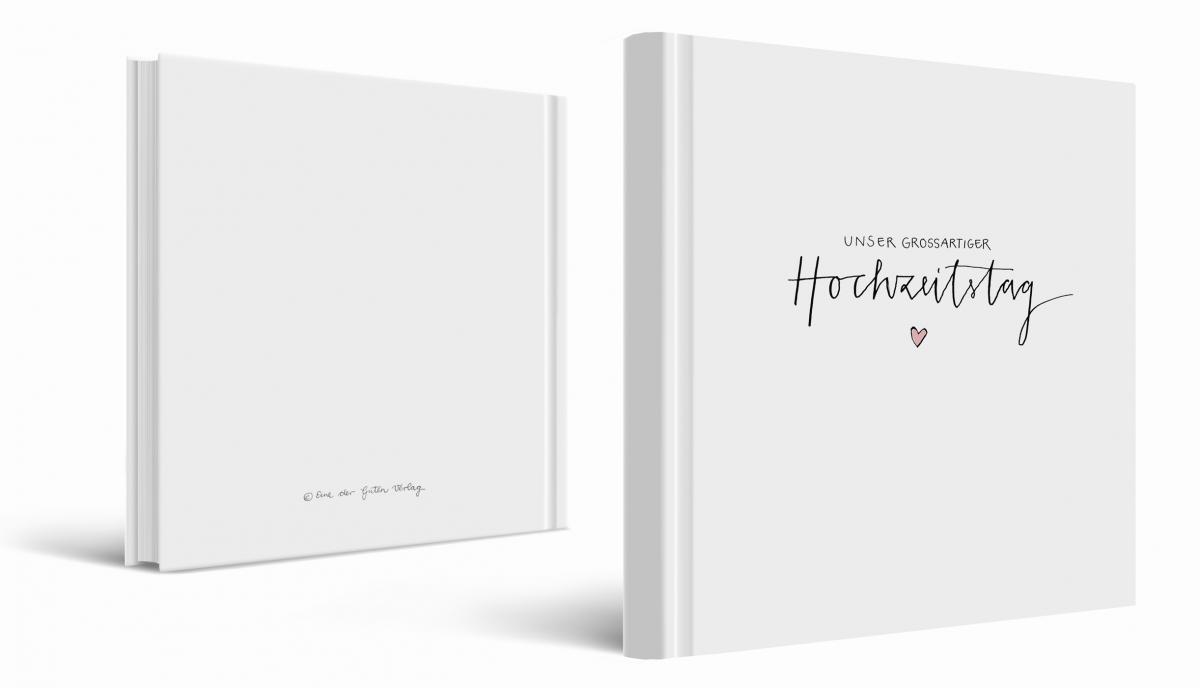 Gästebuch Hardcover mit blanko Seiten, Handlettering Design mit Stil für Hochzeit