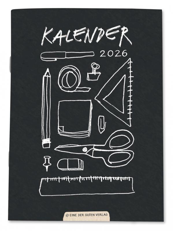 Mini Kalender 2026 in Schwarz Weiß als Hilfestellung für mehr Achtsamkeit & Übersicht