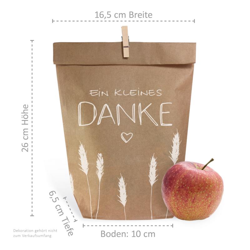 Schöne Dankeschön Geschenktüten aus Kraftpapier von Eine der Guten online kaufen